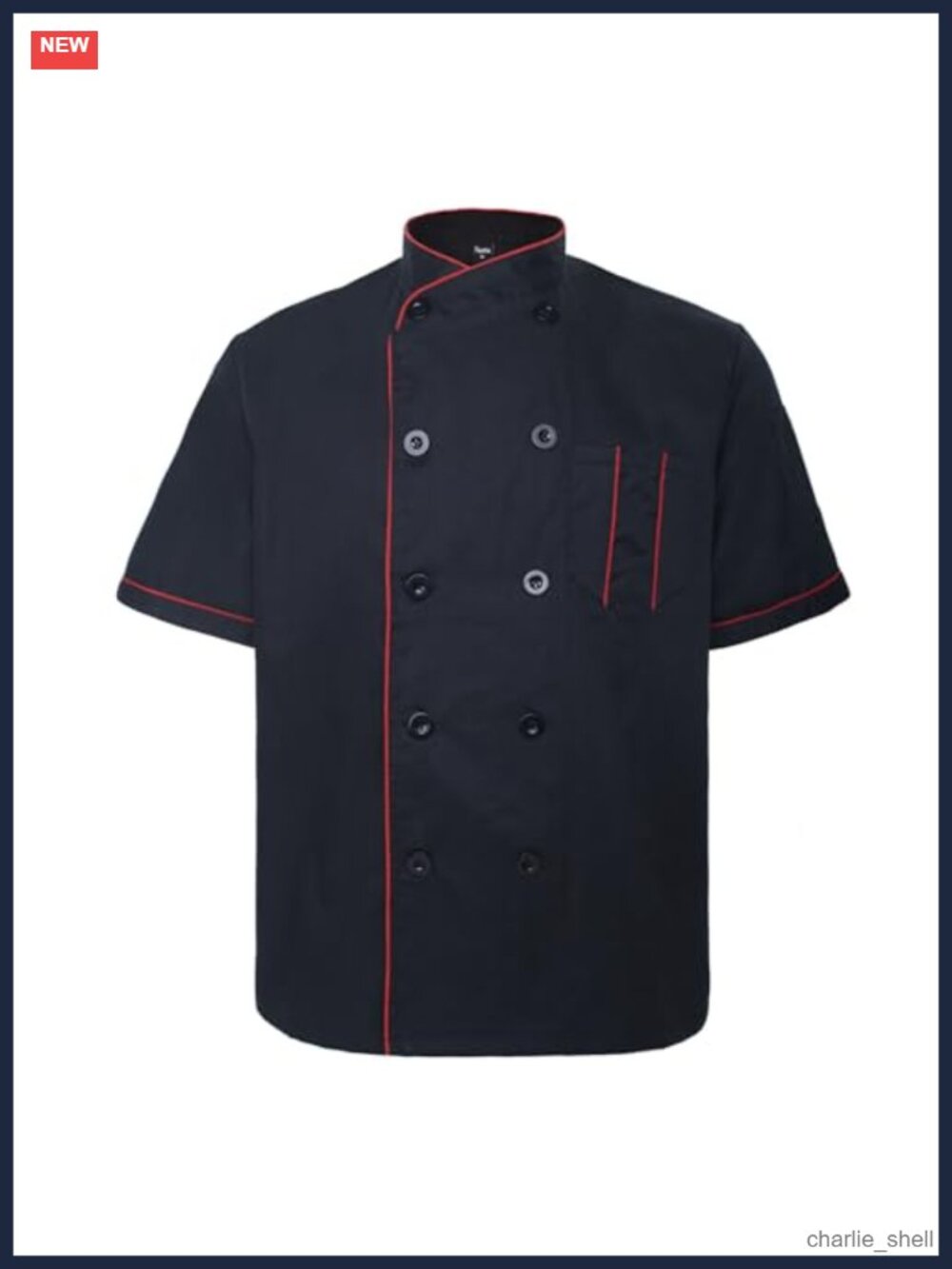 Unisex Short Sleeve Chef Coat Jacket Mandarin Collar Work